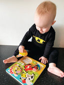 Knoppuslespil med Bondegård - 4 brikker - Viga - Fra 12 mdr - Billede 1