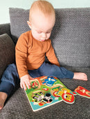 Knoppuslespil med Vilde Dyr - 4 brikker - Viga - Fra 12 mdr - Billede 1