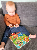 Knoppuslespil med Vilde Dyr - 4 brikker - Viga - Fra 12 mdr - Billede 1