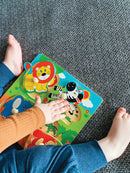 Knoppuslespil med Vilde Dyr - 4 brikker - Viga - Fra 12 mdr - Billede 1