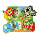 Knoppuslespil med Vilde Dyr - 4 brikker - Viga - Fra 12 mdr - Billede 1