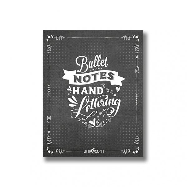 Malebog - Hand Lettering Bullet Notes - Notesbog - Unicorn - Billede 1