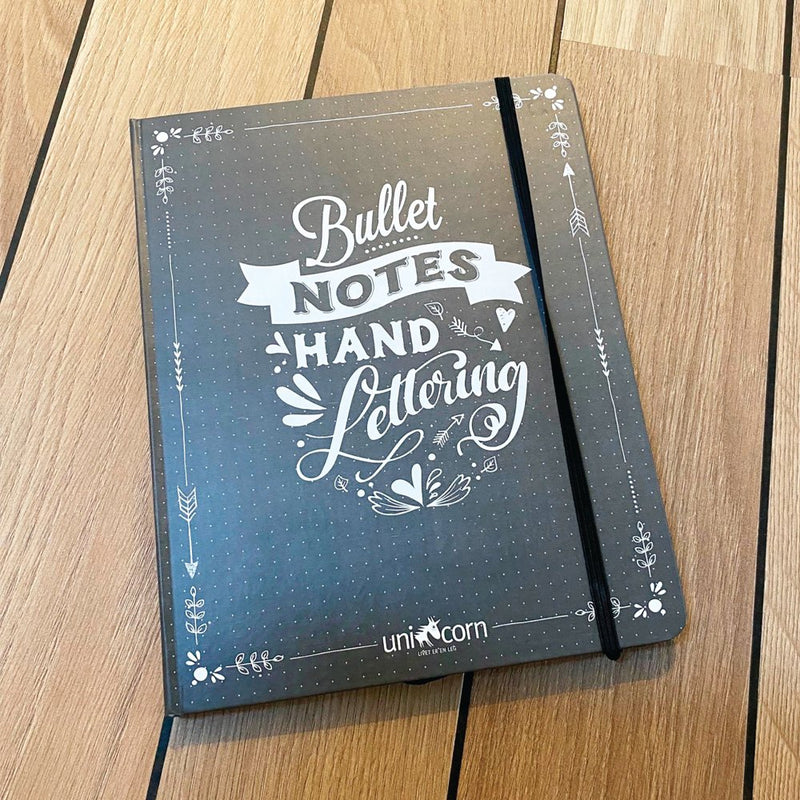Malebog - Hand Lettering Bullet Notes - Notesbog - Unicorn - Billede 1