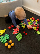 Legemad i træ fra MaMaMeMo - Frugt & Grønt - 70 dele.