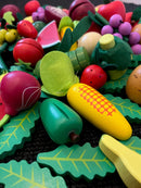 Legemad i træ fra MaMaMeMo - Frugt & Grønt - 70 dele.