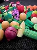 Legemad i træ fra MaMaMeMo - Frugt & Grønt - 70 dele.