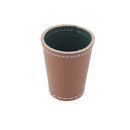 Raflebæger af læder med grønt filt Ø:6,5 x H:9 cm - 1 stk. - Billede 1