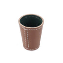 Raflebæger af læder med grønt filt Ø:6,5 x H:9 cm - 1 stk. - Billede 1