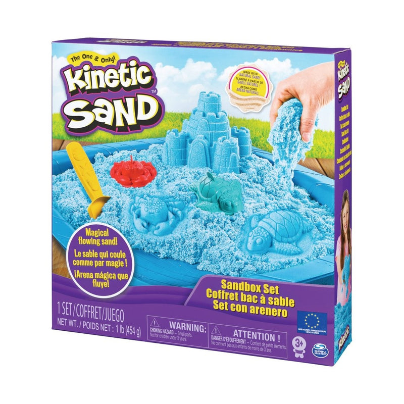 Kinetic Sand - Sandkasse med 454 gram magisk sand - Blå farve.
