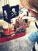 Piratskib i træ fra Papo - 55 x 14,5 x 51 cm. - Rød - Billede 1