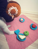 Samtalekurv med madvarer i stof - fra 6 mdr.