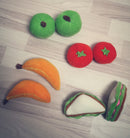 Samtalekurv med madvarer i stof - fra 6 mdr.