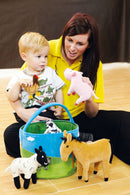 Samtalekurv med bondegårdsdyr i stof - Fra 6 mdr. - Billede 1