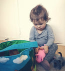 Samtalekurv med bondegårdsdyr i stof - Fra 6 mdr. - Billede 1