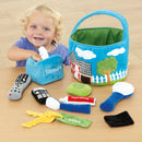 Samtalekurv med hverdagsting i stof - Fra 6 mdr. - Billede 1