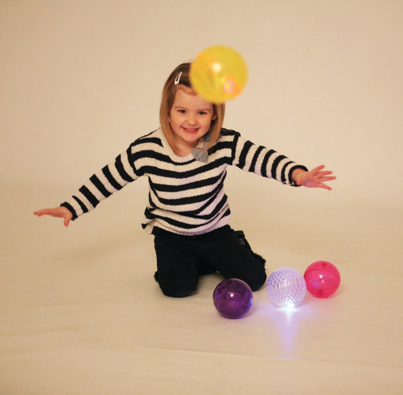 Blinkende Hoppebolde - Sæt med 4 stk - Ø:10 cm - Billede 1