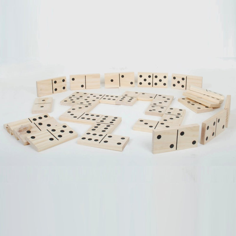 Domino i træ - 28 store brikker - L:15 cm - Billede 1
