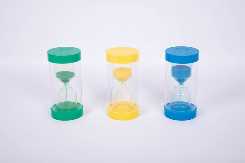 Timeglassæt med 3 store timeglas - 1, 3 og 5 minutter. - Billede 1