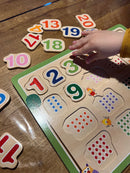 Puslespil i træ - Tæl til 20 - Wacky Wonders - Fra 2 år.