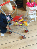 Lege-indkøbsvogn i metal med legemad indhold - Tanner - Fra 3 år. - Billede 1