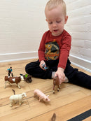 Dyr - Bondefamilie fra Papo - 8 stk.