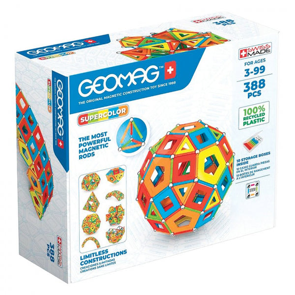 Geomag Classic - Magneter af genbrugsplast - Superfarver - 388 dele - Fra 3 år. - Billede 1