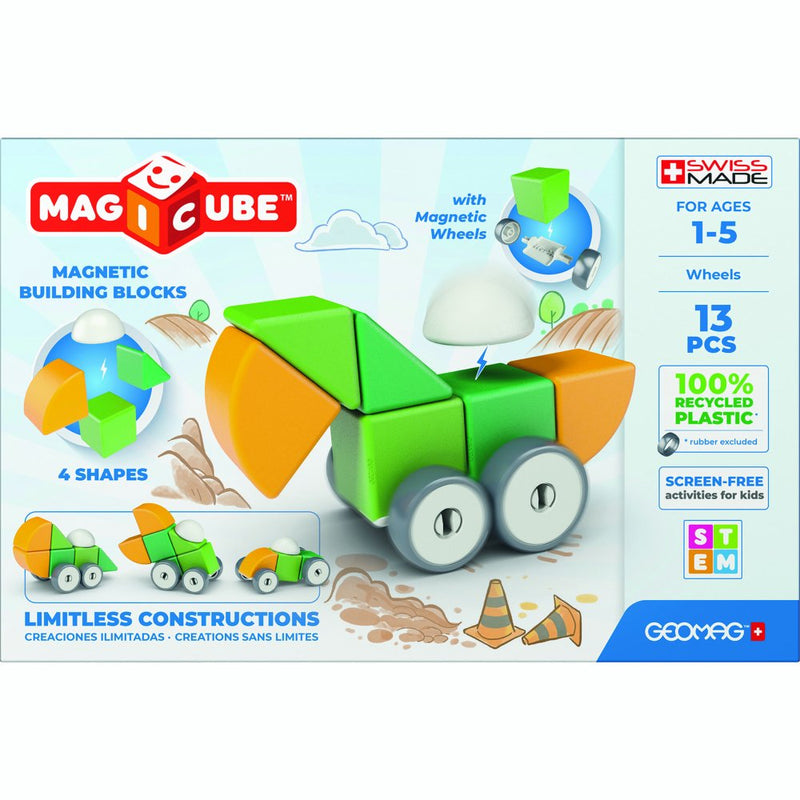 Magicube 4 Shapes Wheels - 100% Genbrugsplast - 13 dele - Fra 1 år. - Billede 1
