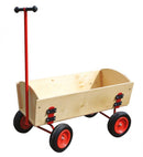 Trækvogn med luftgummihjul - Rød - 1 stk. - Billede 1