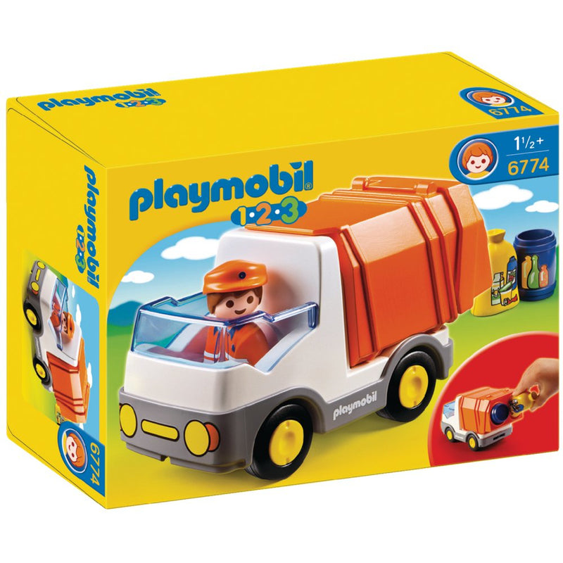 Playmobil 1.2.3 - Skraldebil inklusiv 1 figur - 6774. - Billede 1