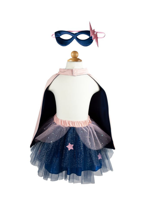 Udklædning - Superhelte kostume - Rosa/blå - Str. 4-6 år. - Billede 1