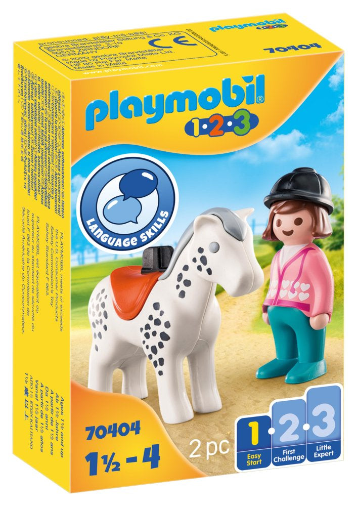 Playmobil 1.2.3 - Rytter med hest - 70404 - Fra 18 mdr. - Billede 1