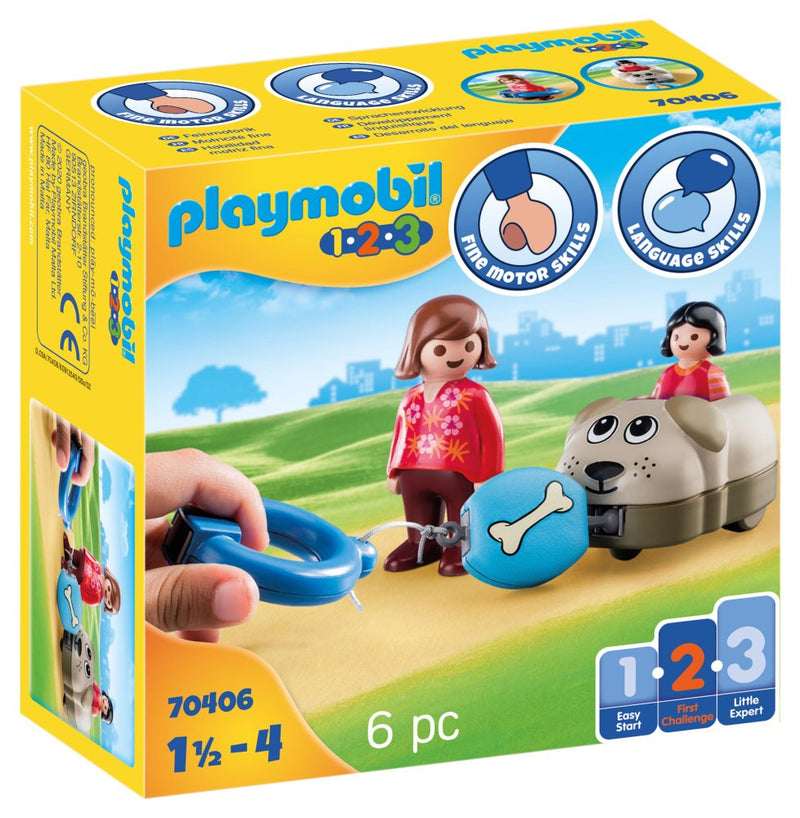 Playmobil 1.2.3 - Min Trækhund - 70406 - Fra 18 mdr. - Billede 1