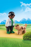 Playmobil 1.2.3 - Dyrlæge & Hund - 70407 - Fra 18 mdr. - Billede 1