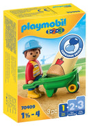 Playmobil 1.2.3 - Håndværker med trillebør - 70409 - Fra 18 mdr. - Billede 1