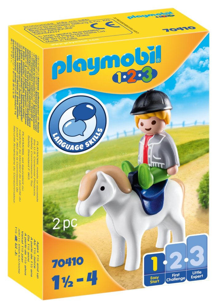 Playmobil 1.2.3 - Dreng med pony - 70410 - Fra 18 mdr. - Billede 1