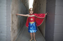 Udklædning - Superhero Pige m. pandebånd - Str. 5-6 år. - Billede 1