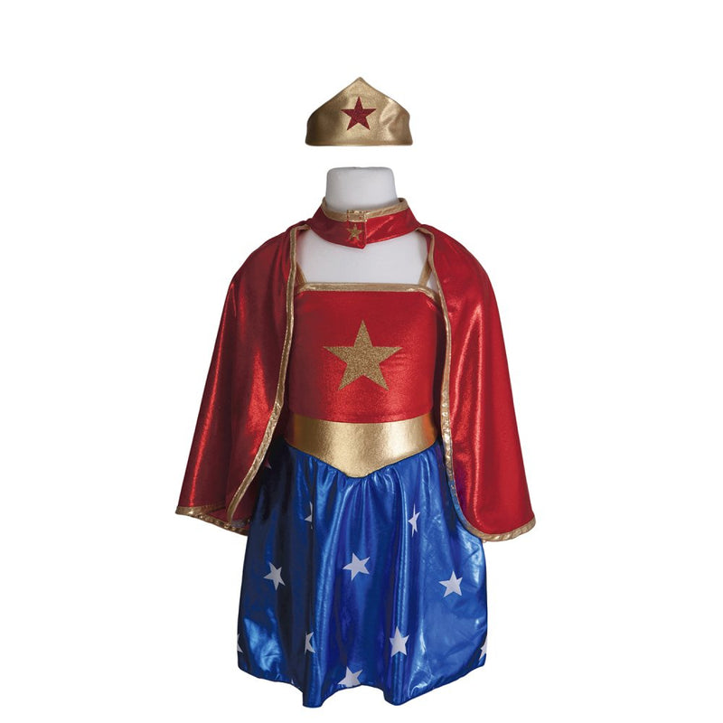 Udklædning - Superhero Pige m. pandebånd - Str. 5-6 år. - Billede 1