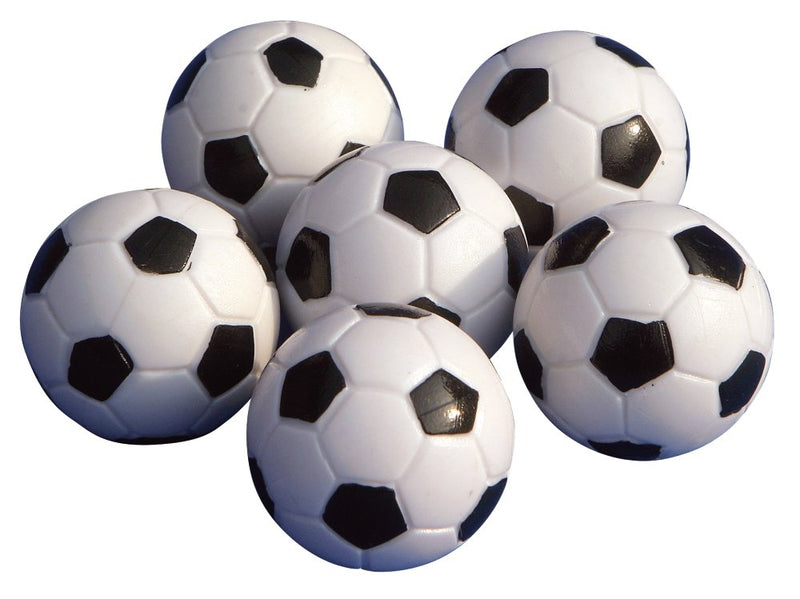 Bordfodbolde - Sort & Hvide - 1 Sæt med 6 stk. - Billede 1