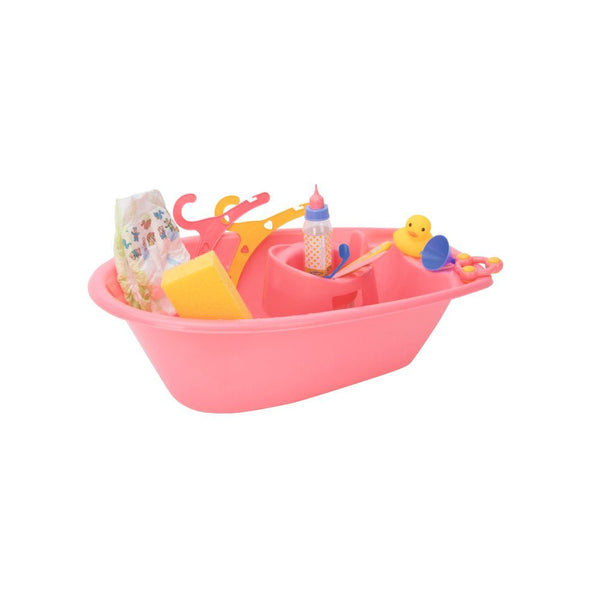Dukke - Dukkebadekar med tilbehør - 11 dele. - Billede 1