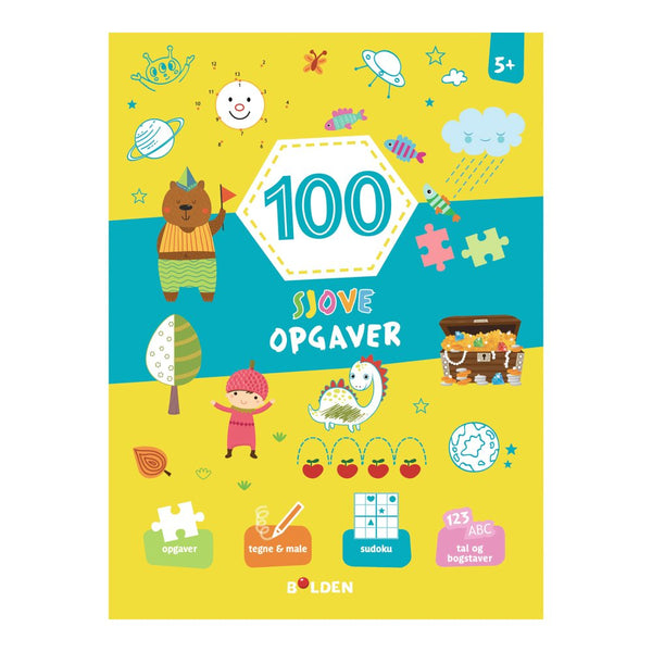 Bog - 100 sjove opgaver - Fra 5 år - Billede 1