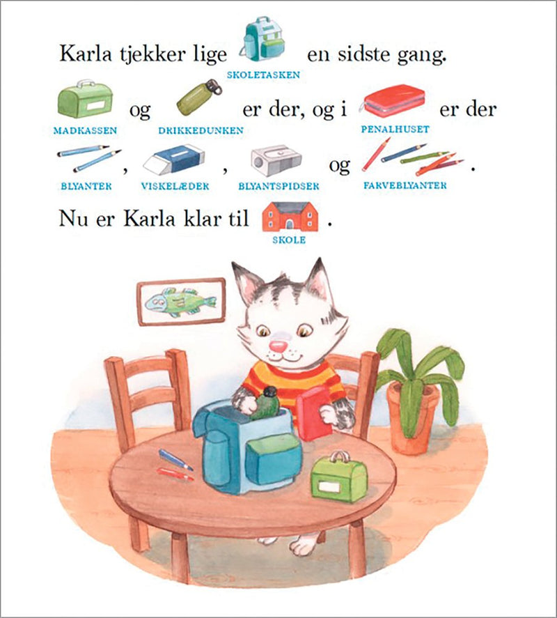Bog - Karla kat skal i skole - Fra 3 år. - Billede 1