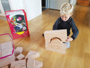 Klodser i Skum fra EduShape - Store - "wood-like" - 32 stk. - Billede 1
