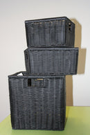 Kurv i Plastflet - Sort - 1 stk - L29,5 x B24,5 x H16 cm. - Billede 1