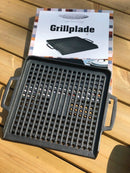 Grillplade af støbejern - 1 stk - 29x36 cm - Bon-fire - Billede 1