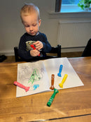 Tuscher m/baby greb - 6 forskellige farver