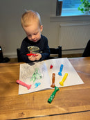 Tuscher m/baby greb - 6 forskellige farver