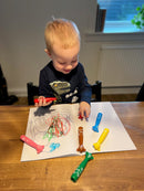 Tuscher m/baby greb - 6 forskellige farver