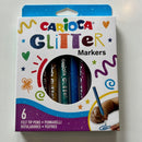 Glitter markers tuscher - 6 stk. forskellige farver