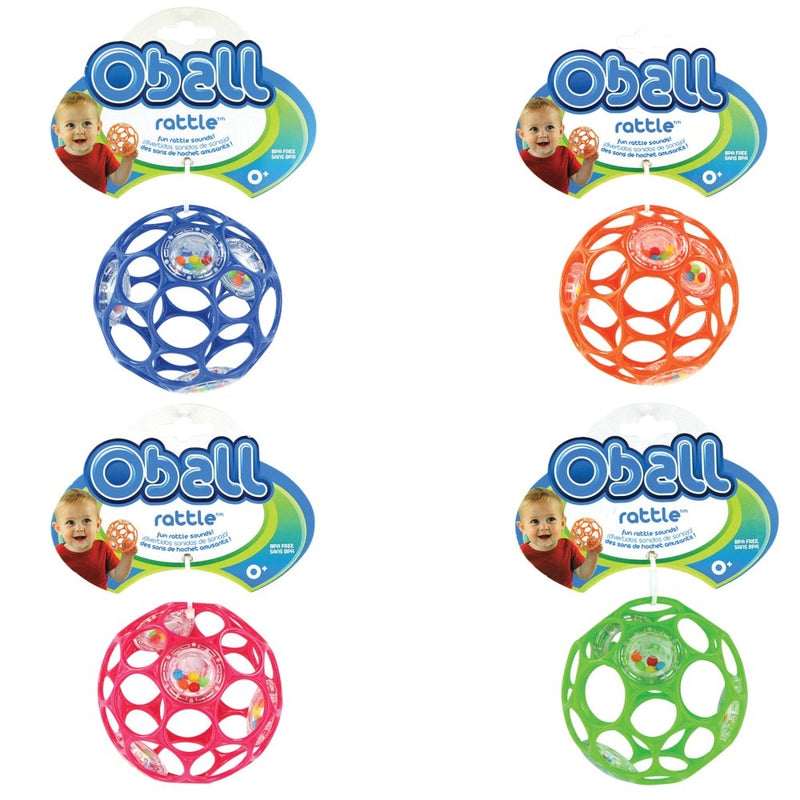Oball Rattle babylegetøj bold - 1 stk - Ø:9 cm - Fra 0 år. - Billede 1