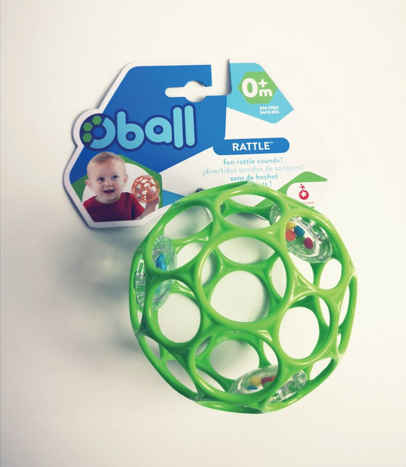 Oball Rattle babylegetøj bold - 1 stk - Ø:9 cm - Fra 0 år. - Billede 1
